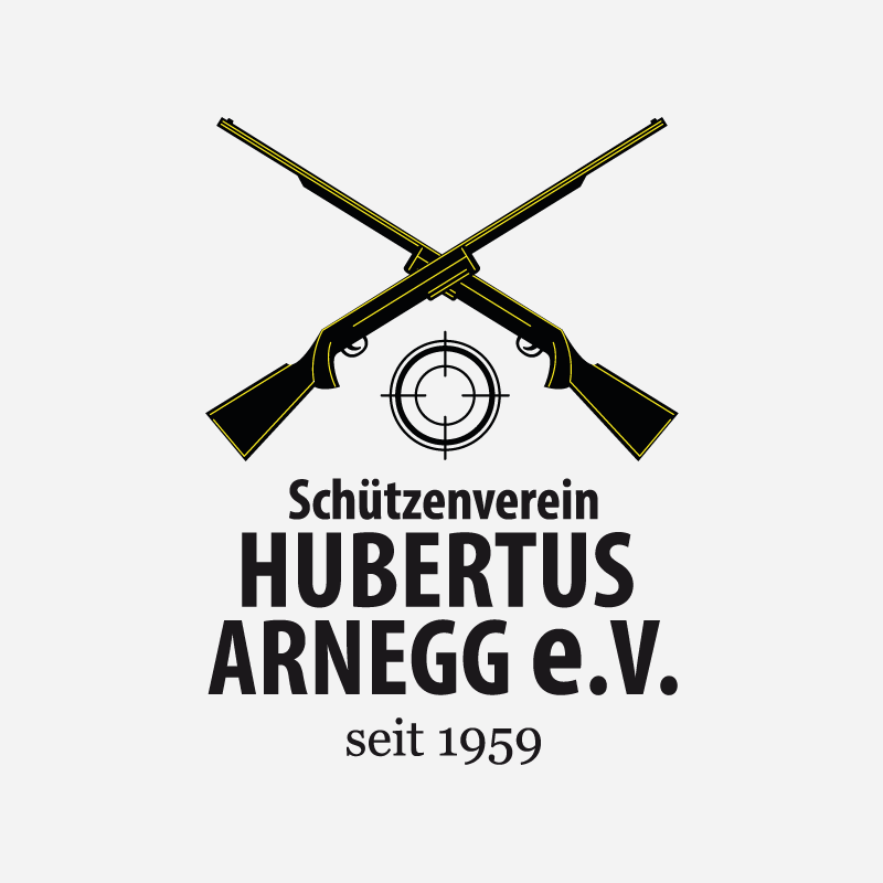 Logo von Schützenverein Hubertus Arnegg e.V. Seit 1959, Zwei gekreuzte Schusswaffen über einem Zielkreuz